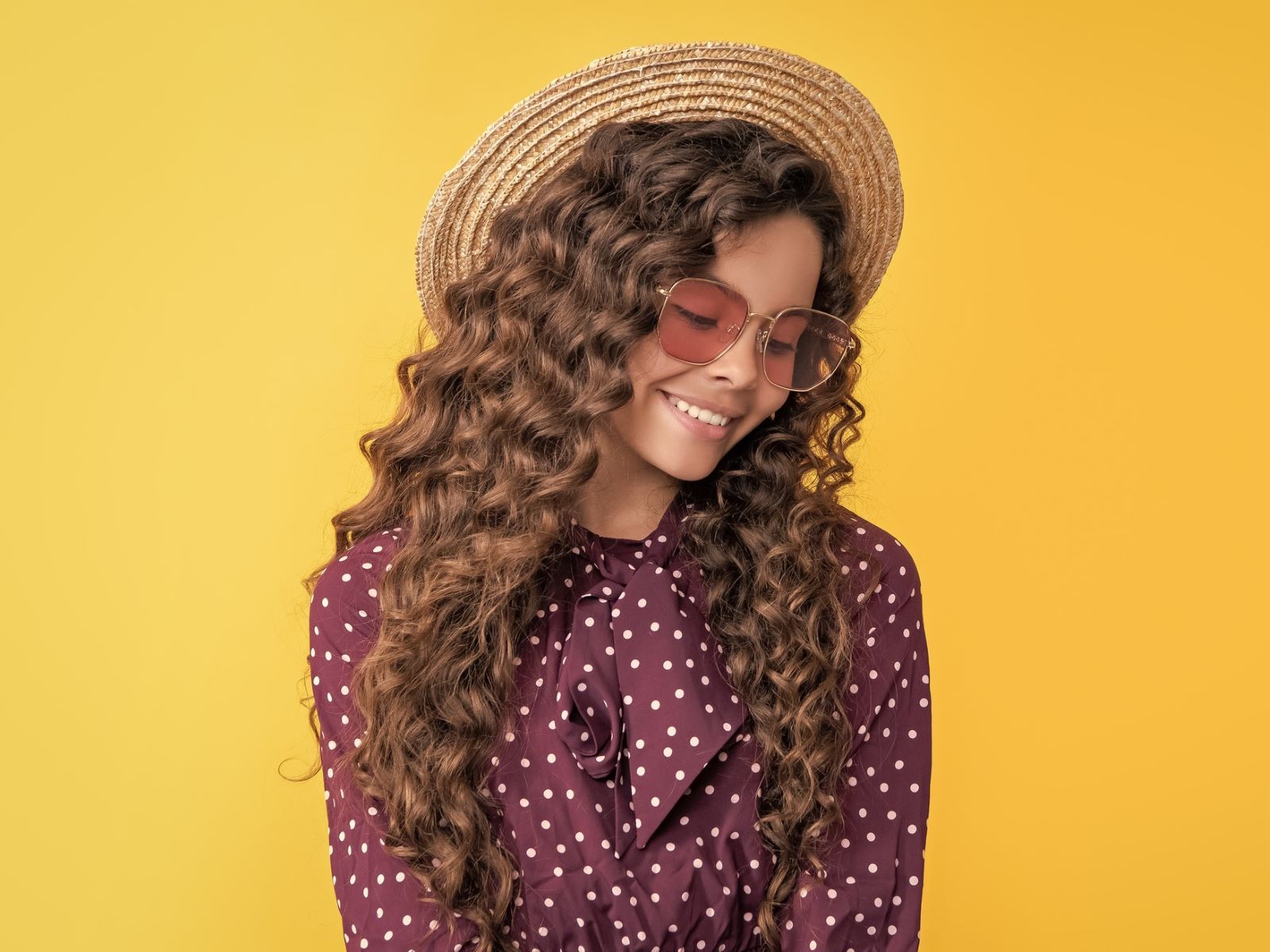 Woman with healthy permed hair