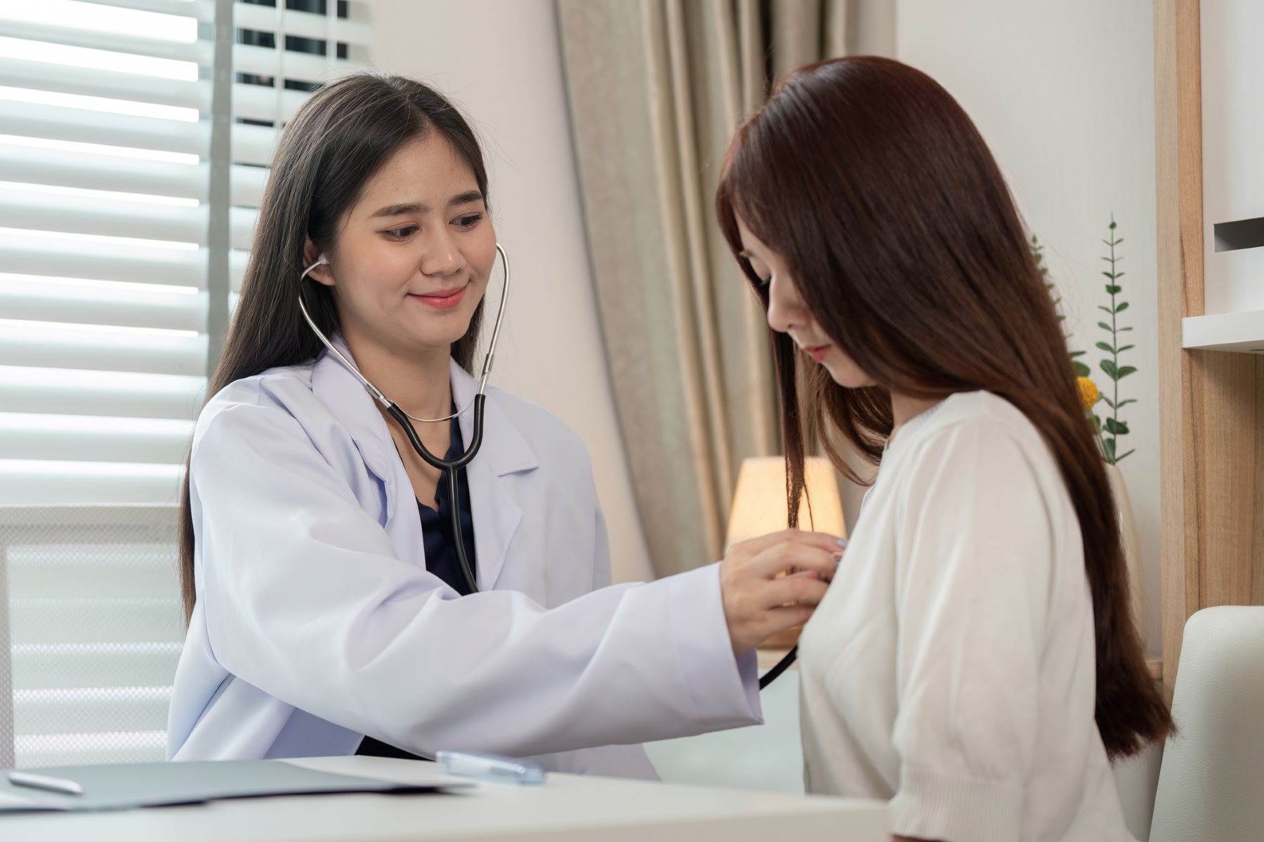 Woman getting a health checkup