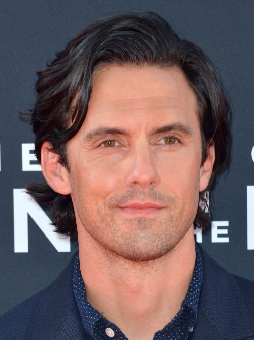 Milo Ventimiglia wearing asymmetrical side-swept hair