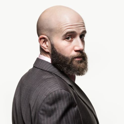 Bald man with a beard