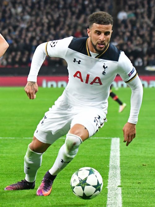 Kyle Walker in 2016 with a strong hairline and thick Afro hair