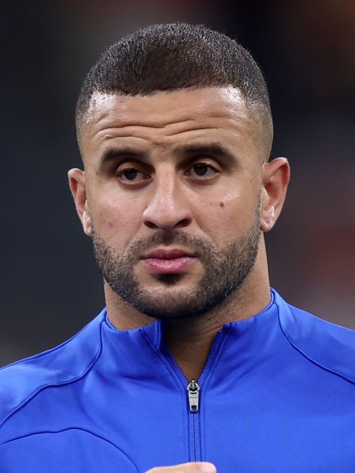 Kyle Walker in September 2022 with a straight sharp hairline