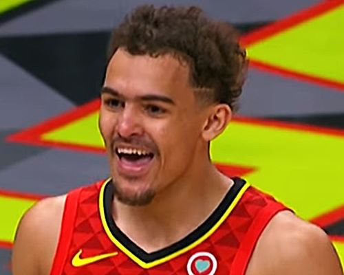 Trae Young during a game in 2020