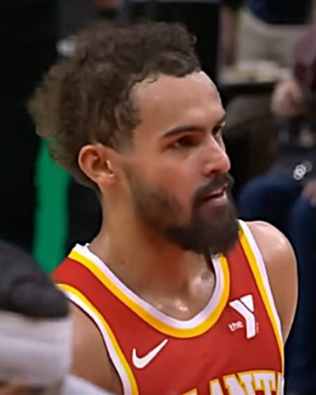 Trae Young during a game in 2024