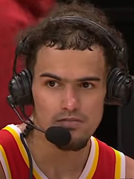 Trae Young interviewed after a game in 2022