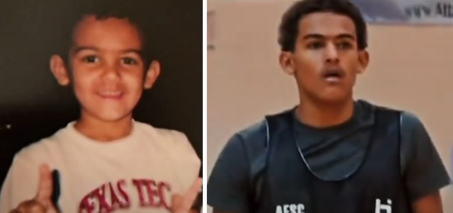 Young as a child (left) and as a teenager (right)