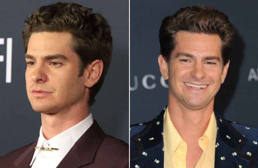 Andrew Garfield’s straight hairline in 2021 & 2022