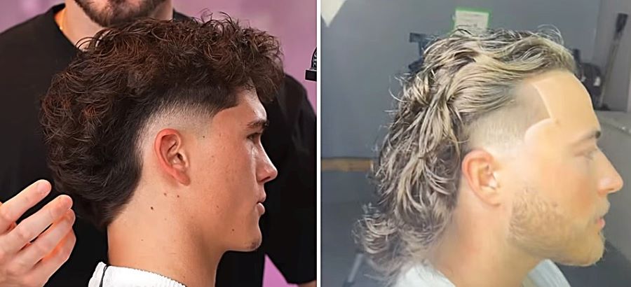 Mid-length mullet fades