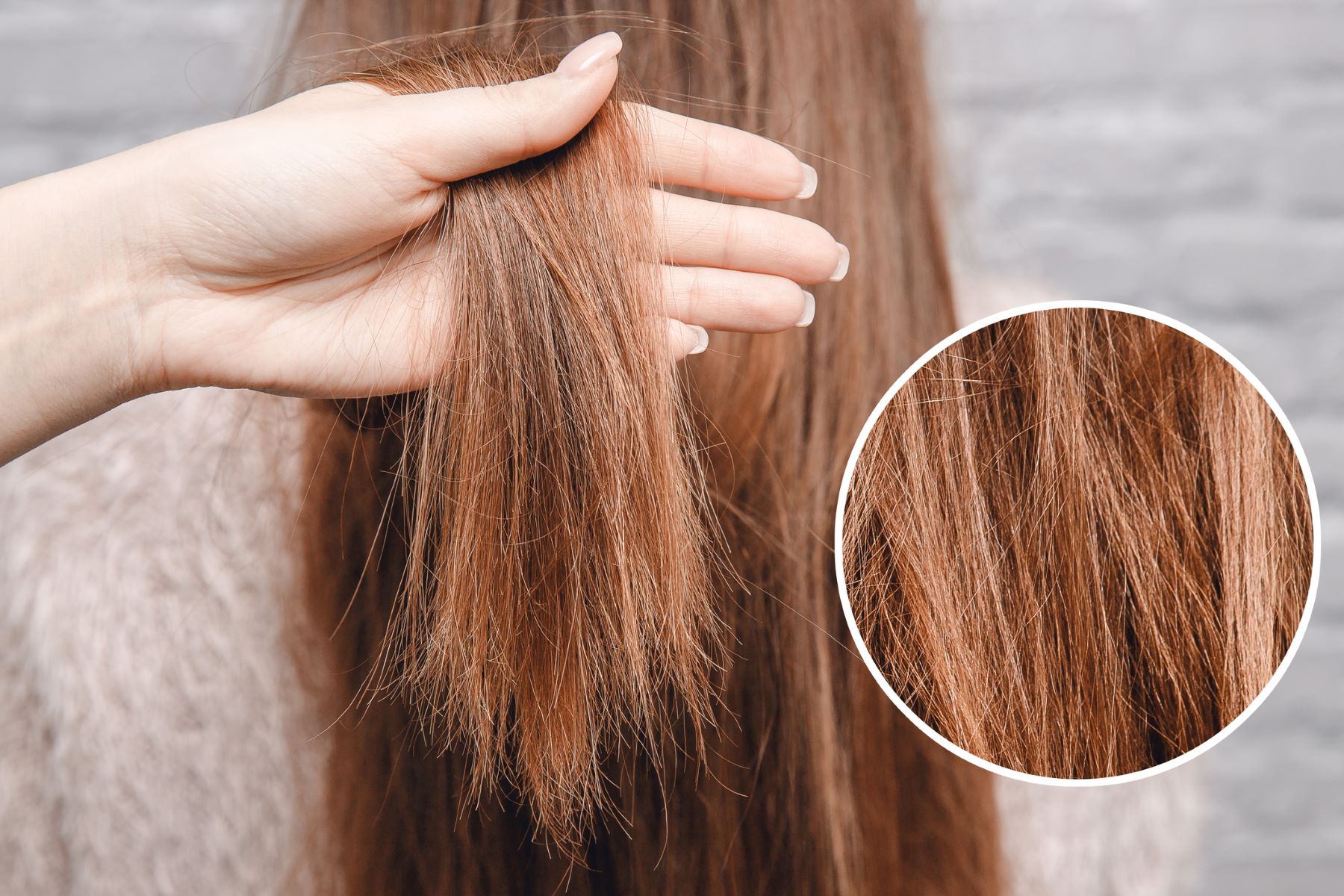 Woman with UV-weathered hair