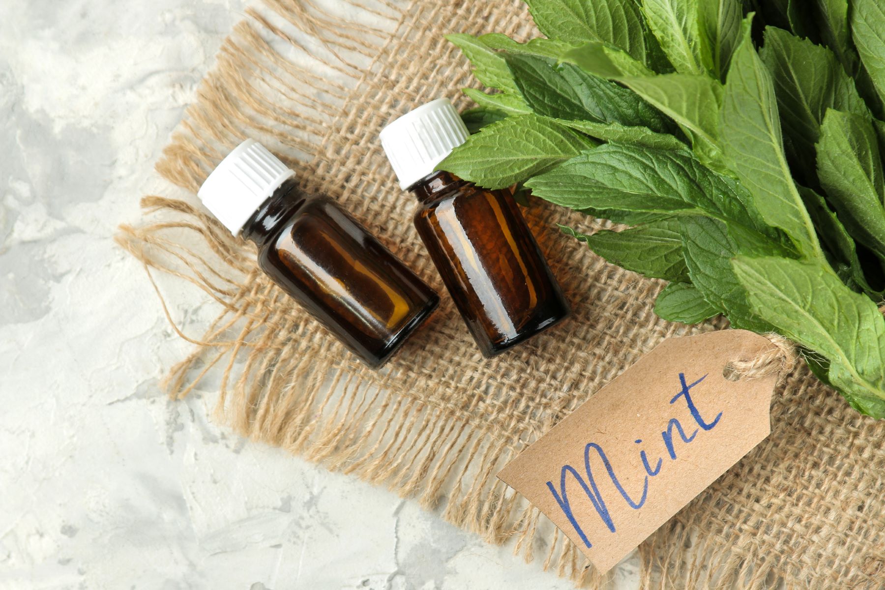 Wild mint oil bottles