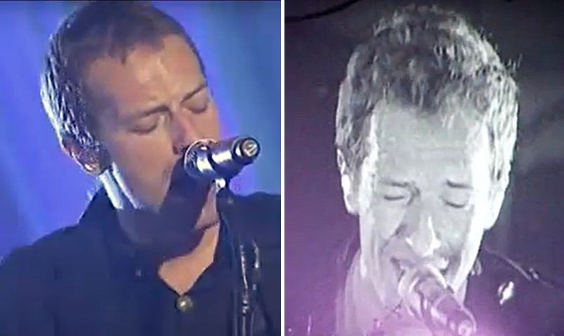 Chris Martin in October and December 2008