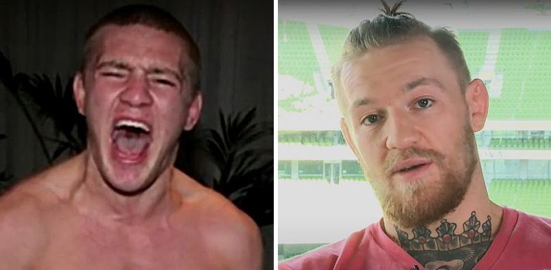 Conor McGregor aged 21 (left) and 24 (right)