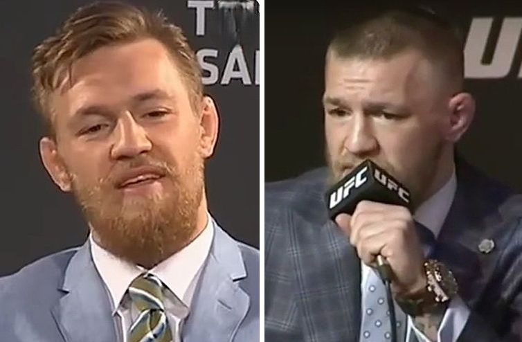 Conor McGregor in 2015 (left) and 2016 (right)