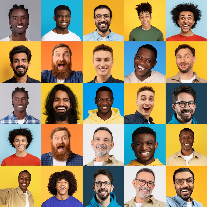 Different male hair types