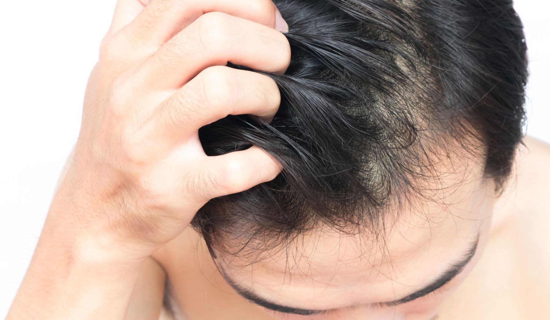 Man with dry hair