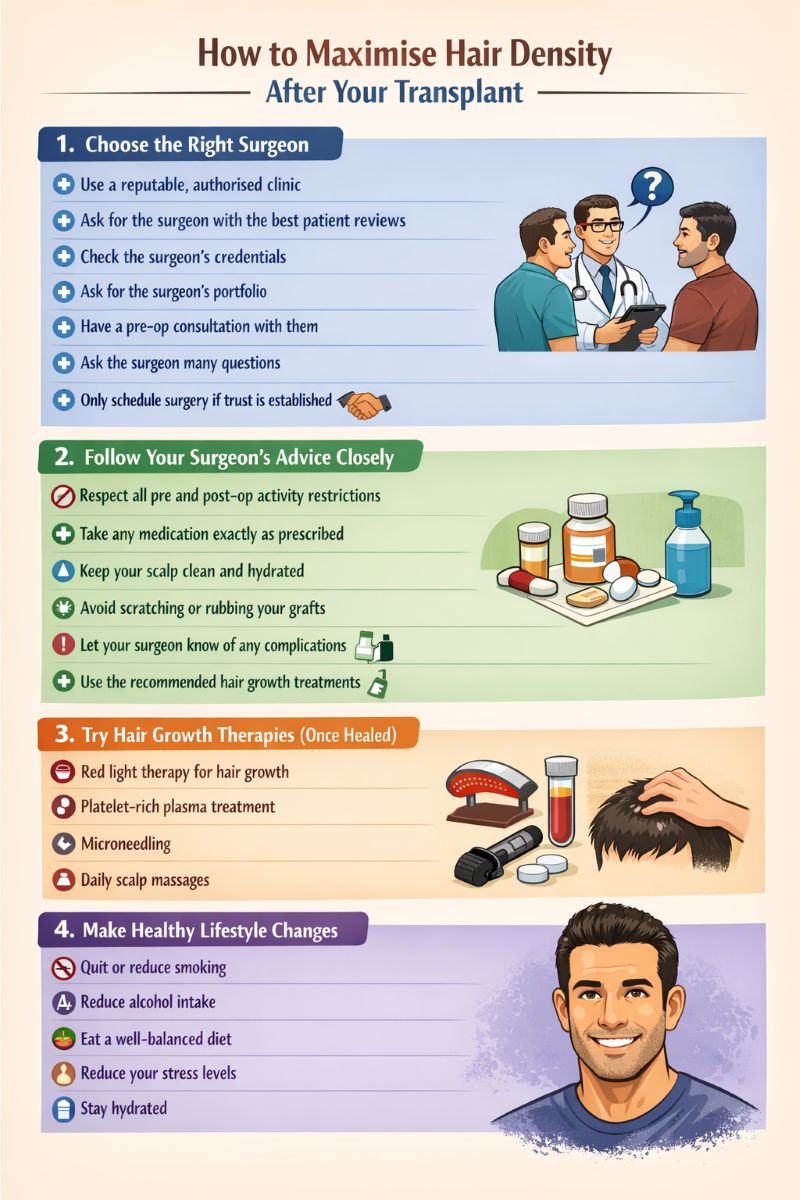 How to maximise hair density after your hair transplant