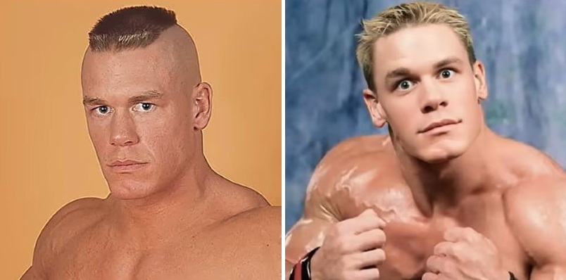 John Cena in 1997 (left) and in 2001 (right)