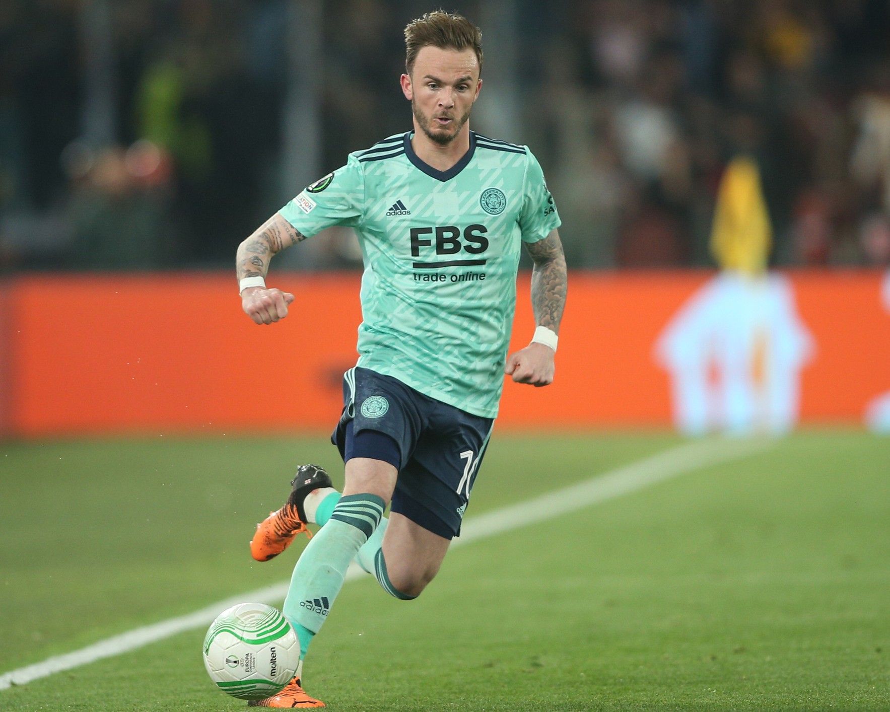 James Maddison playing for Leicester City in 2022