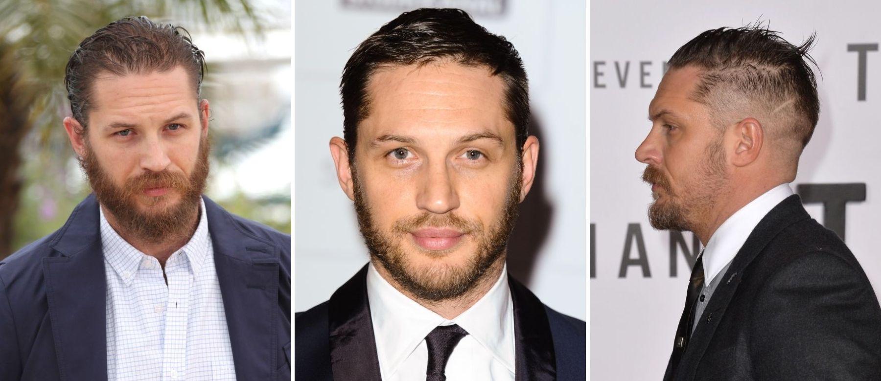Tom Hardy in 2012 (age 35), in 2013 (age 36) and in 2015 (age 38).