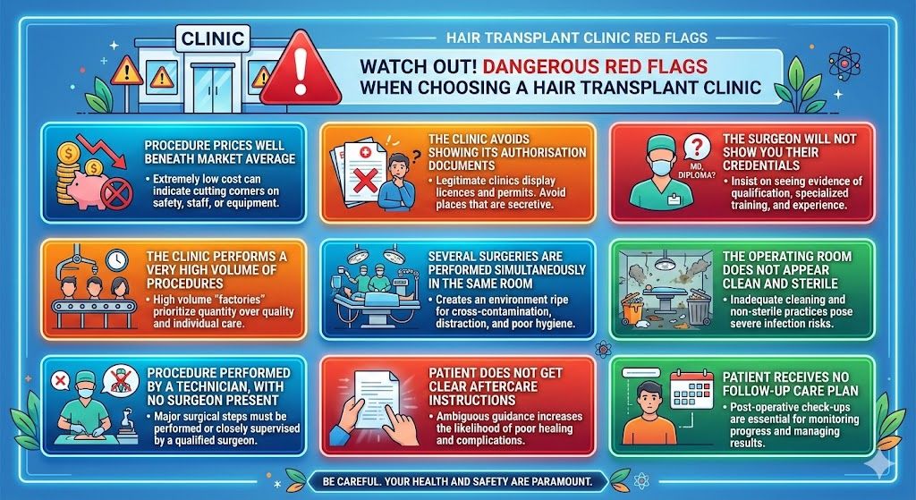 hair transplant clinic red flags