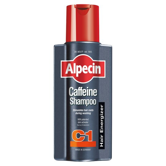 A bottle of Alpecin shampoo