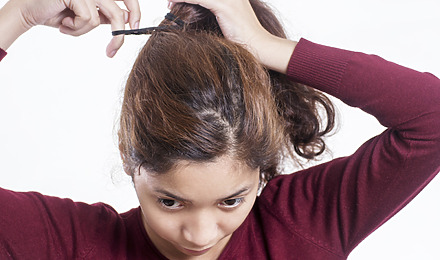 Frizzy Broken Hair On Top Of Head