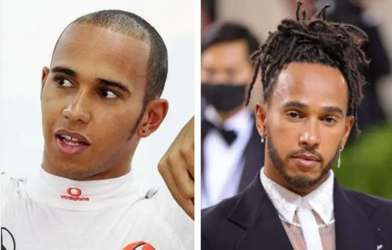 Lewis Hamilton hair throughout the years