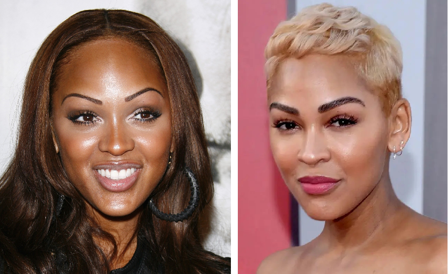 Meagan Good before and after eyebrow procedure