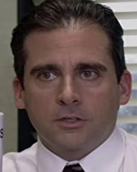 Carell's hairline in season 2 of The Office