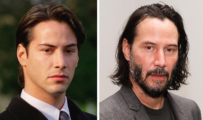 Younger and present-day Keanu Reeves