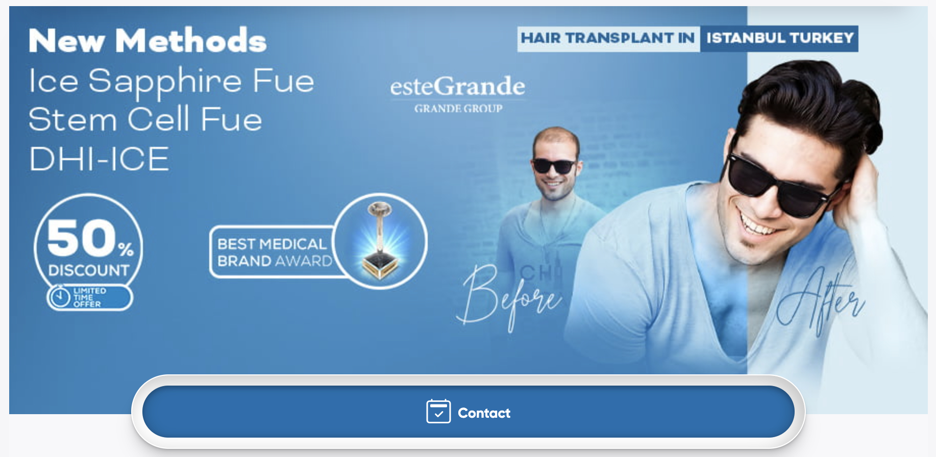 advertisement for a cheap deal on a hair transplant