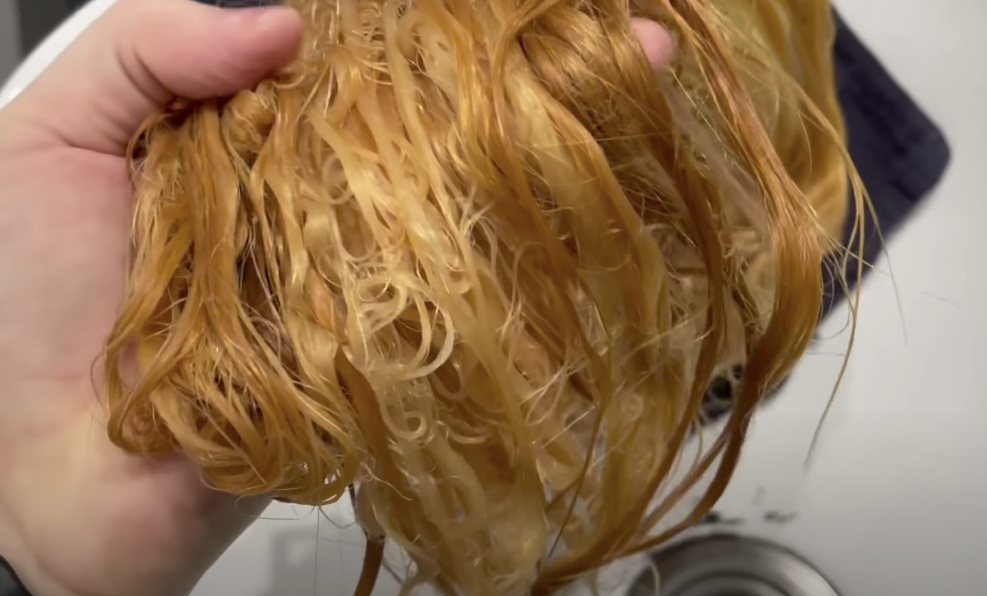 hair damaged from bleaching and colouring
