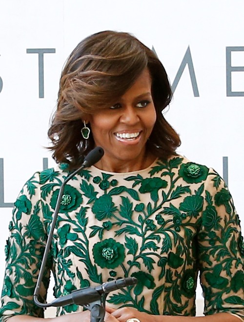 Michelle Obama curly blowout