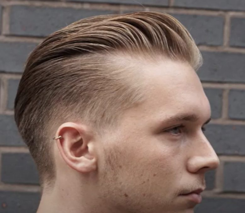 fade hairstyle to disguise hair loss on one side
