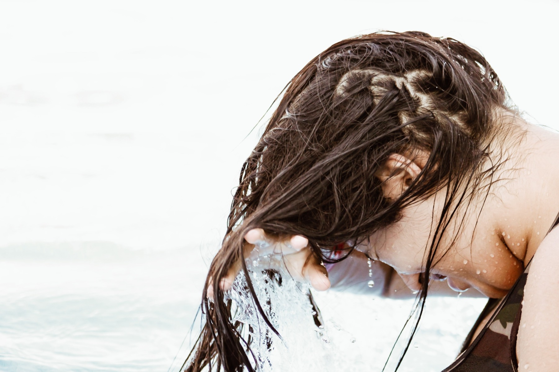 woman washing hair