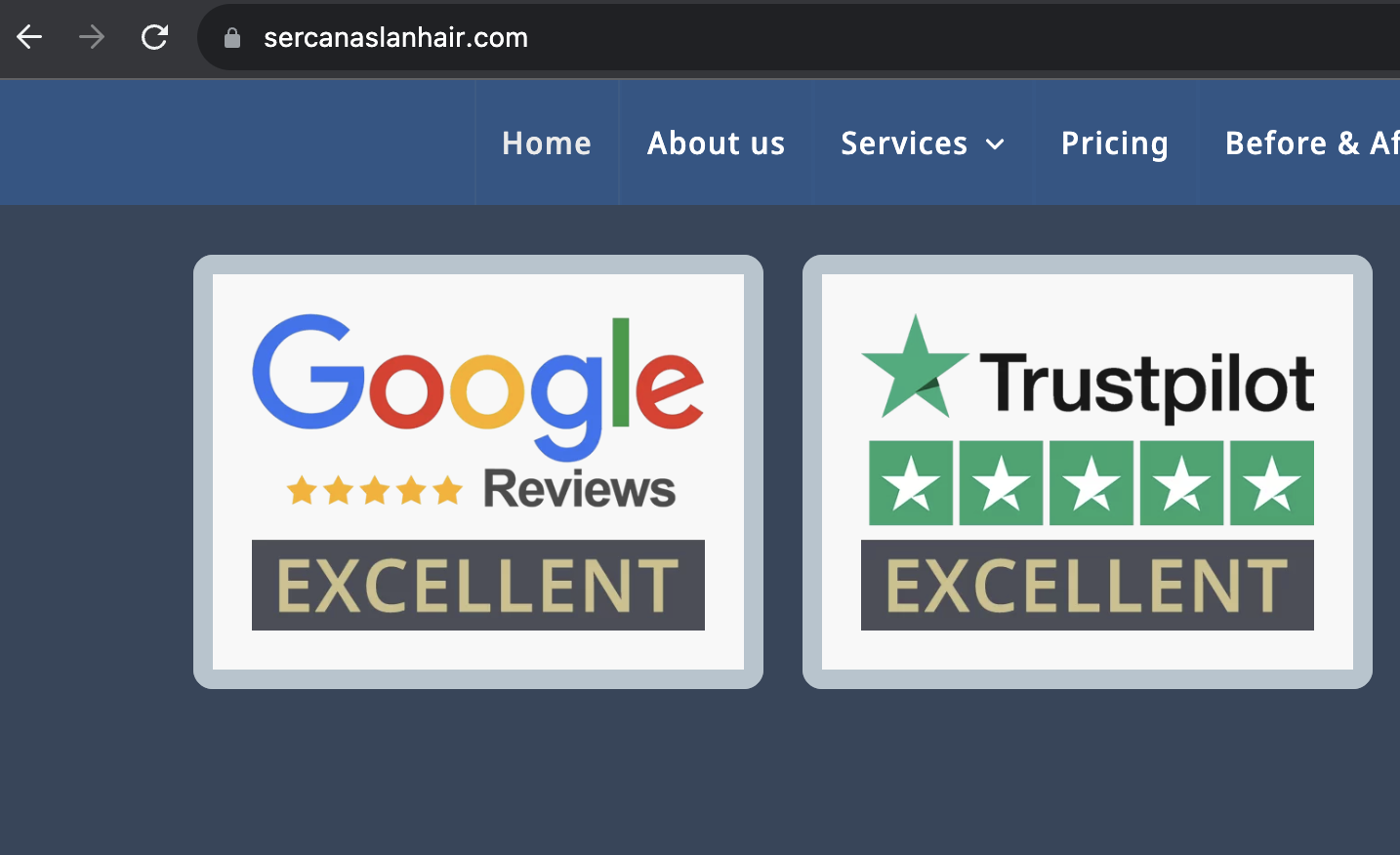 reviews on Google and Trustpilot