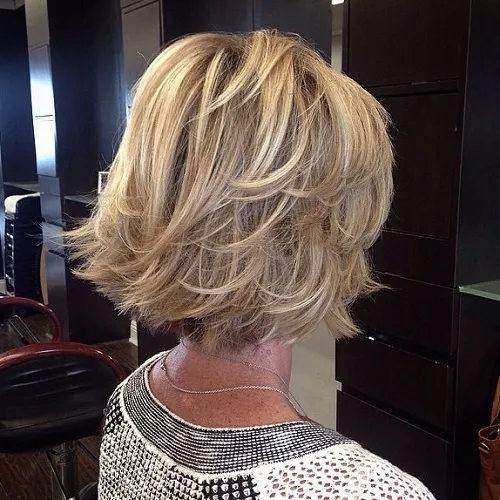 Layered flicked-out bob