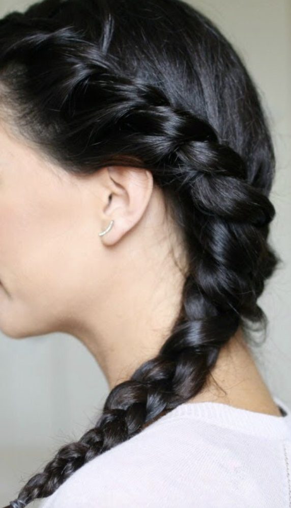 side plait to hide thinning hair on one side