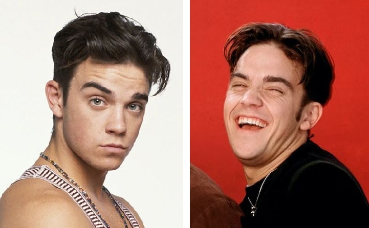 young Robbie Williams in Take That